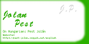jolan pest business card